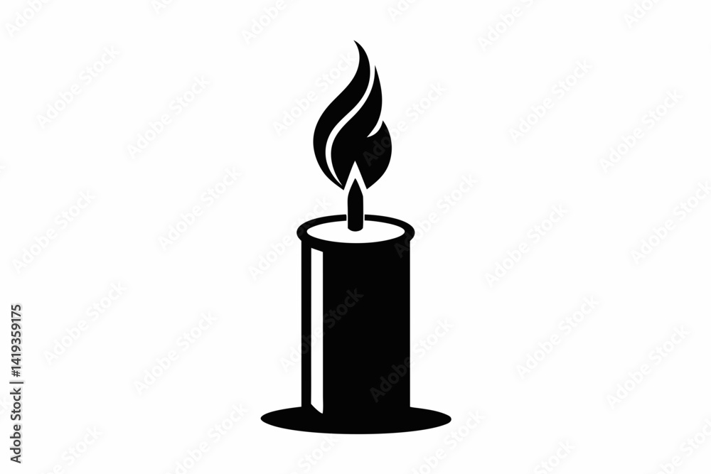 candle silhouette line art vector illustration candle silhouette line art vector illustration