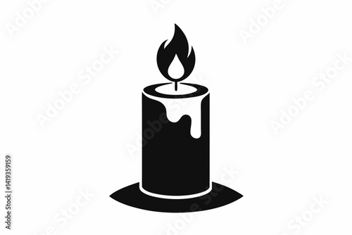 candle silhouette line art vector illustration