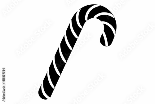 candy cane silhouette line art vector illustration
