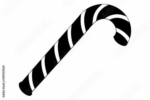 candy cane silhouette line art vector illustration