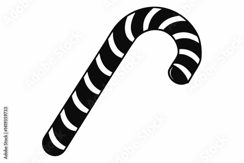 candy cane silhouette line art vector illustration