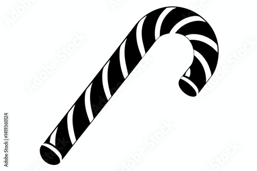 candy cane silhouette line art vector illustration