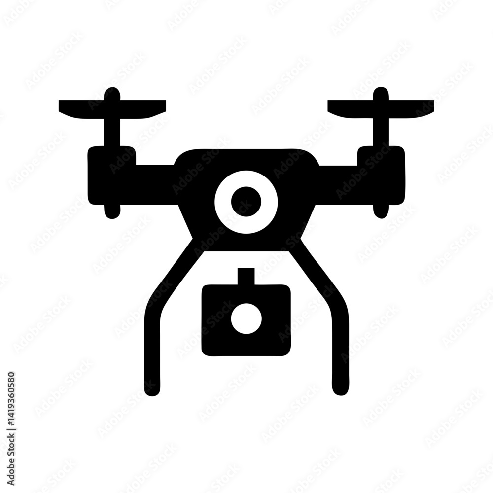 Naklejka premium Drone with Camera Attached Icon Design