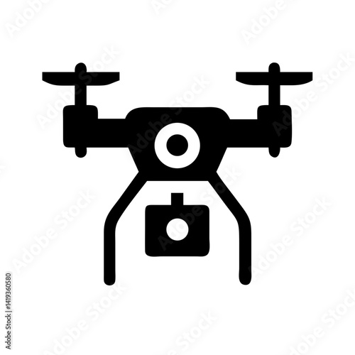 Bild auf Leinwand Drone with Camera Attached Icon Design