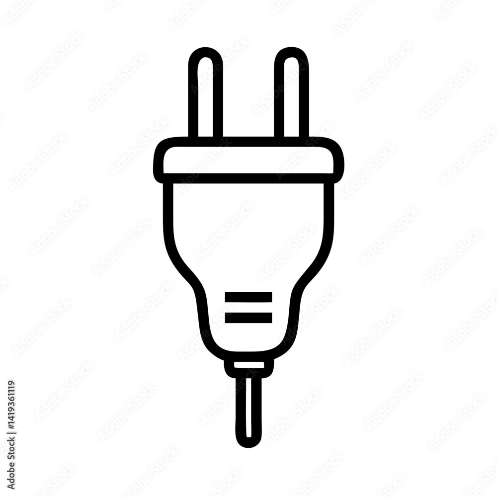 Electrical Plug with Two Prongs Icon Design Electrical Plug with Two Prongs Icon Design