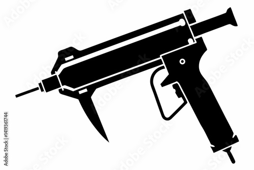 caulking gun silhouette line art vector illustration