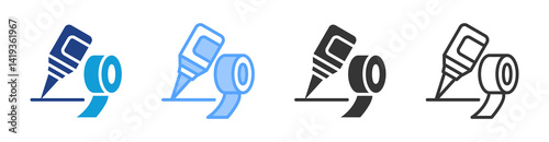 Adhesives icon set multiple style collection