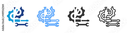 Breakdown Maintenance icon set multiple style collection
