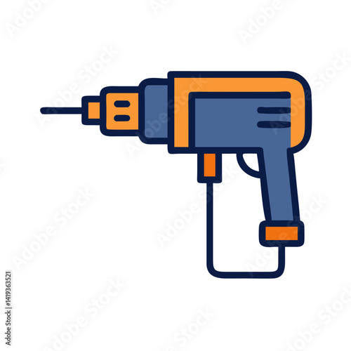 Electric Drill for Installation Work Icon Design