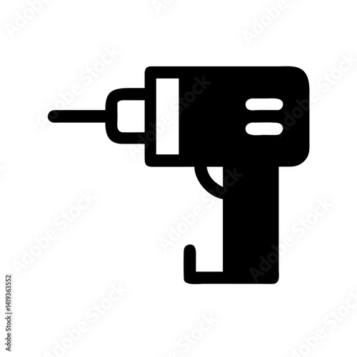 Electric Drill for Installation Work Icon Design