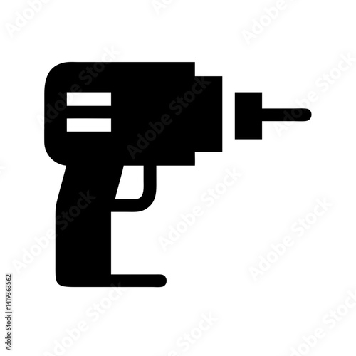 Electric Drill for Installation Work Icon Design