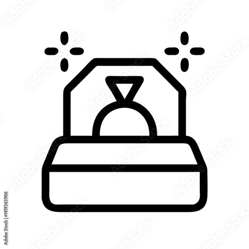Engagement Ring Box with Sparkle Icon Design