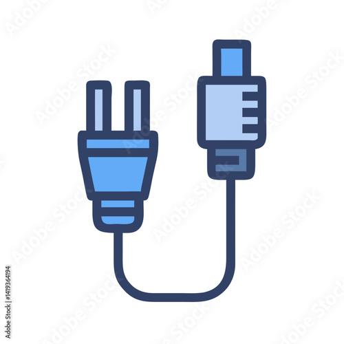 Ethernet Cable with Plug Connector Icon Design