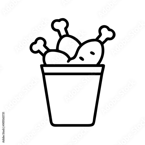Fried Chicken Bucket Icon Design