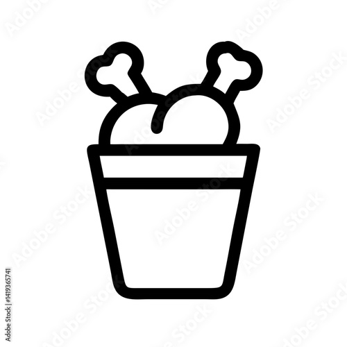 Fried Chicken Bucket Icon Design