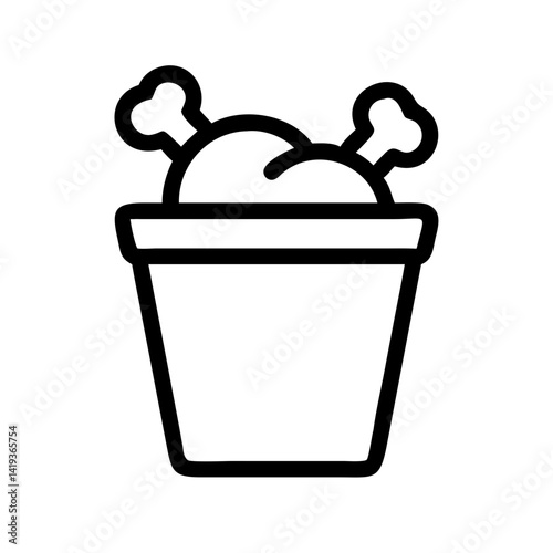 Fried Chicken Bucket Icon Design
