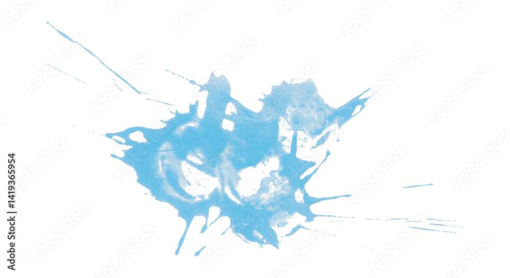 Obraz premium Light blue watercolor splash. Ink splash on transparent background.