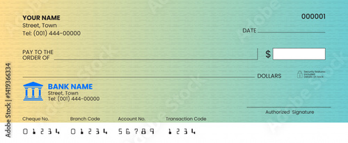 Professional Blank Check Template – Editable Bank Cheque Vector Design