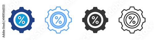 Percentage icon set multiple style collection