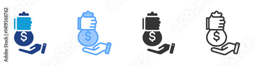 Loan icon set multiple style collection