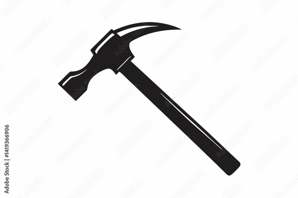 claw hammer silhouette line art vector illustration claw hammer silhouette line art vector illustration