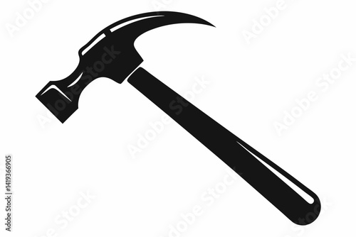 claw hammer silhouette line art vector illustration