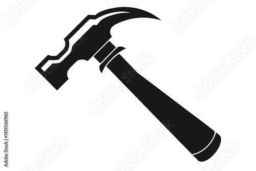 claw hammer silhouette line art vector illustration