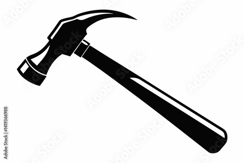 claw hammer silhouette line art vector illustration