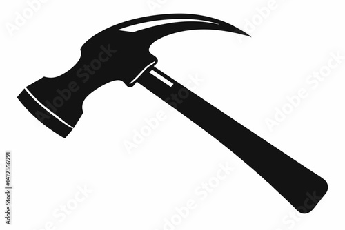 claw hammer silhouette line art vector illustration