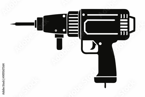 core drill silhouette line art vector illustration