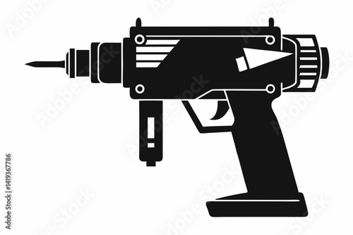 core drill silhouette line art vector illustration