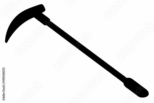 crowbar silhouette line art vector illustration