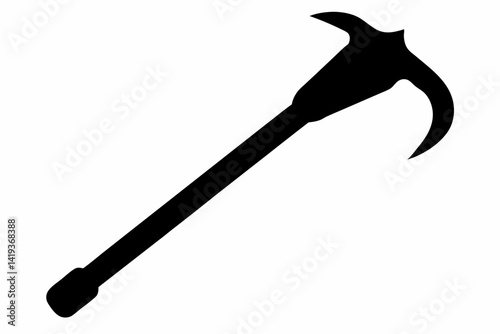 crowbar silhouette line art vector illustration