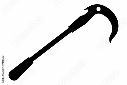 crowbar silhouette line art vector illustration