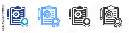 Quality Management icon set multiple style collection