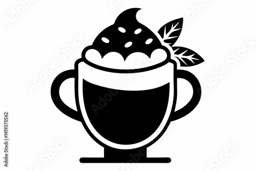 eggnog silhouette line art vector illustration