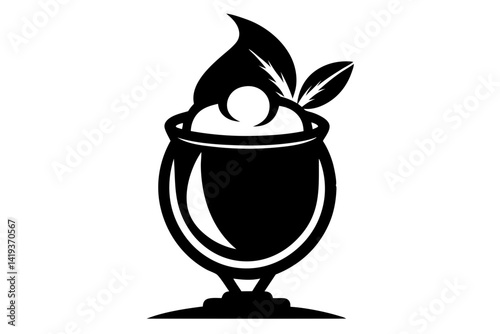 eggnog silhouette line art vector illustration