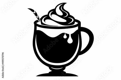 eggnog silhouette line art vector illustration