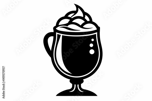 eggnog silhouette line art vector illustration