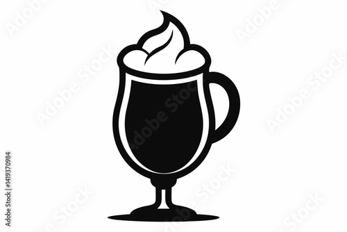 eggnog silhouette line art vector illustration