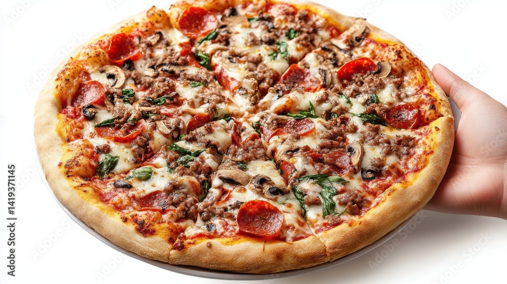 flat lay pizza in white