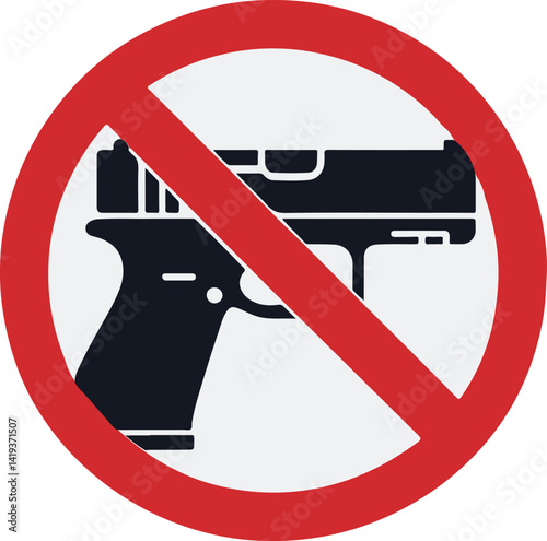 Prohibition: The graphic depicts a universal symbol for prohibiting firearms, emphasizing the importance of gun control and safety.