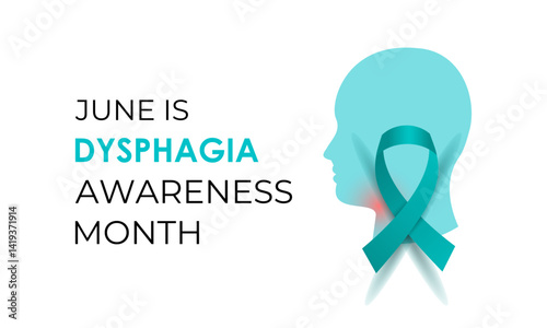Dysphagia Awareness Month Observed annually in June. Design for web banner, cards, prints, social media, poster, flyer and background design template.