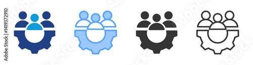 Management icon set multiple style collection