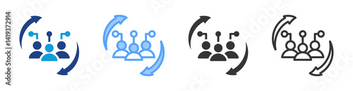 Customers icon set multiple style collection