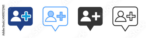 Followers icon set multiple style collection