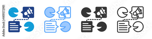 Word Of Mouth icon set multiple style collection