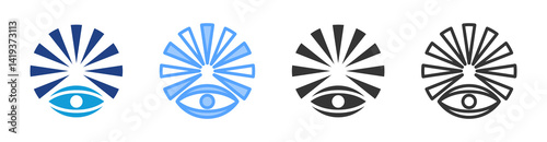 View Points icon set multiple style collection