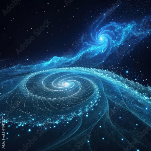Ethereal Jellyfish Dance in a Luminous Underwater Galaxy