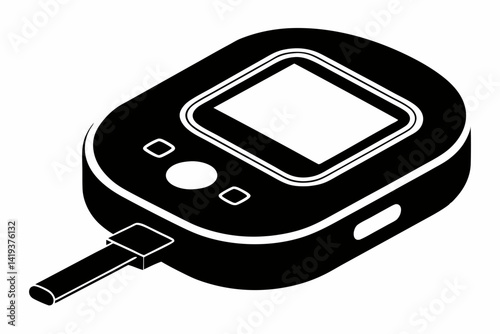 glucometer silhouette line art vector illustration